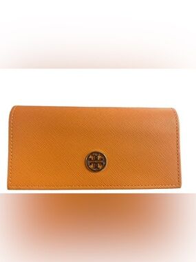 Tory Burch Orange Authentic Eyeglasses/ Sunglasses Leather case
